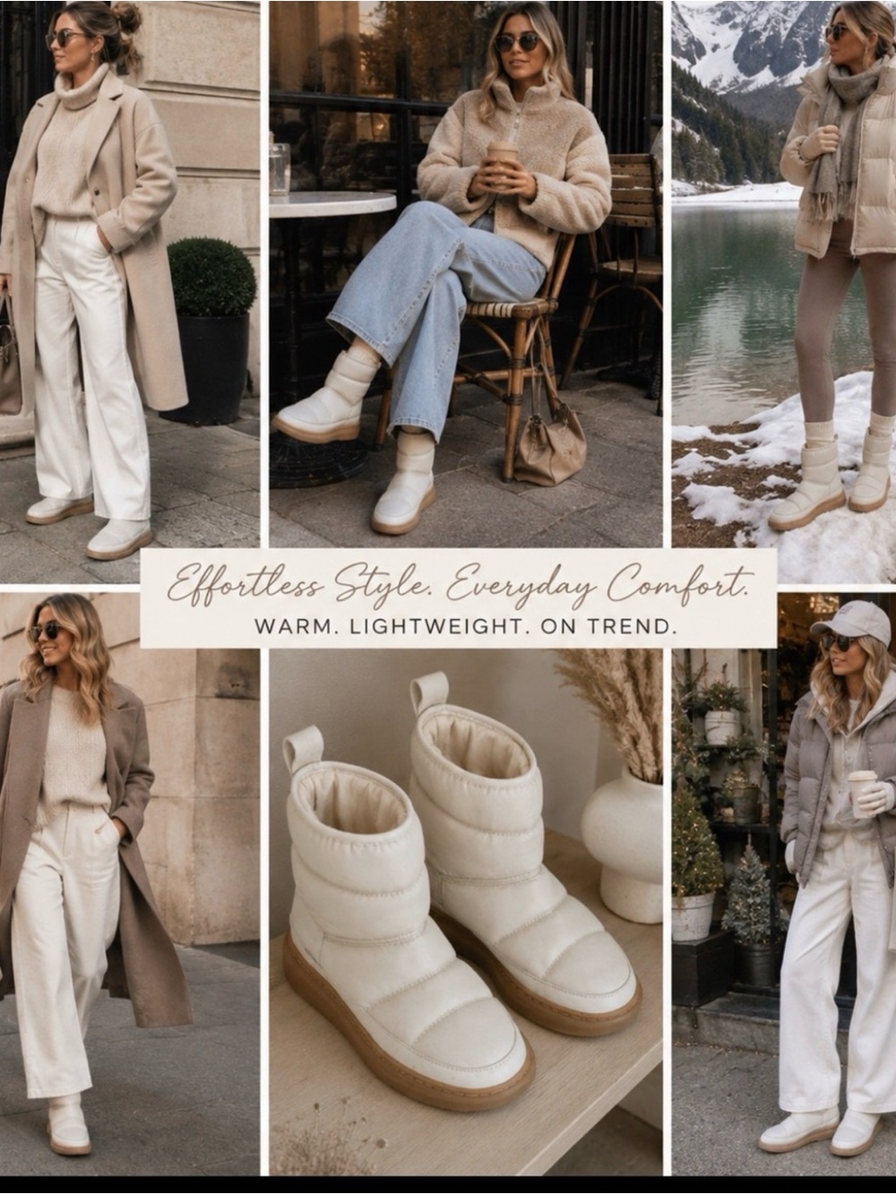 🔥Ivylee  Copenhagen Moon Boots FABULOUS White Leather sz 6 NEW price firm!